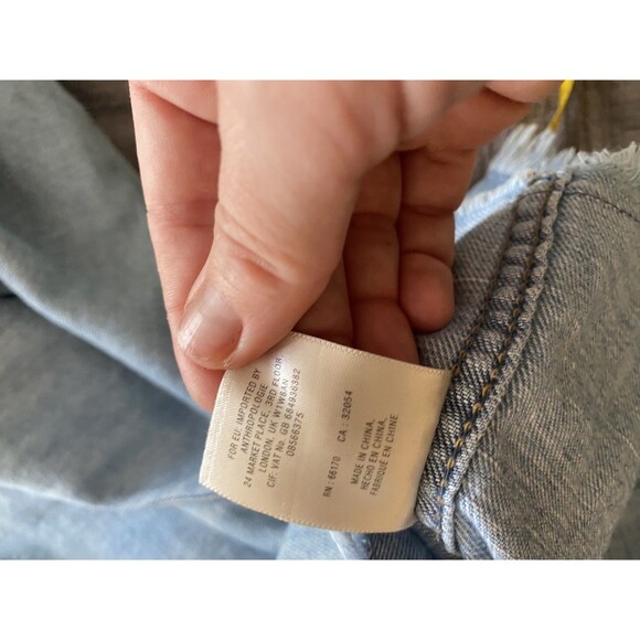 Anthropologie Holding Horses Denim Chambray Fray Edge Top Small - Picture 11 of 12